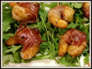 Prawns Wrapped in Serrano Ham